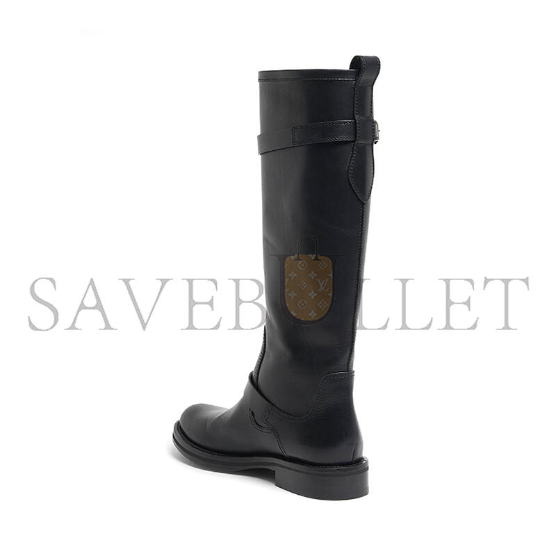 YSL BIORK LEATHER BUCKLE BIKER BOOTS 